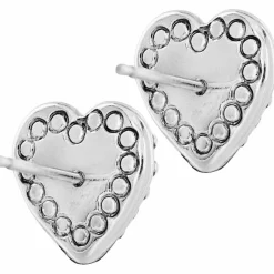 Brighton Marci Heart Post Earrings Silver-BrushedGold Online