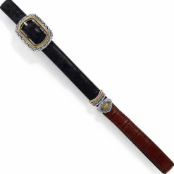 Brighton Marcus Two-Tone Reversible Belt Black-Peanut Discount