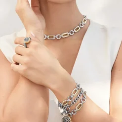 Brighton Medici Link Two Tone Necklace Silver-Gold Hot