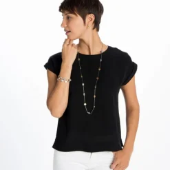 Brighton Mediterranean Long Necklace Silver-GoldBrushed Clearance