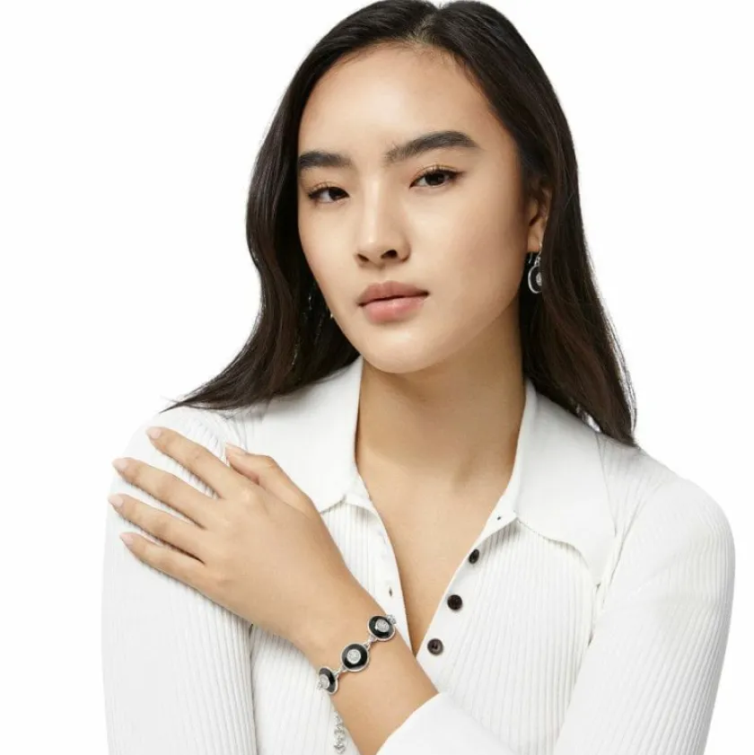 Brighton Meridian Eclipse Disc Bracelet Silver-Black Fashion