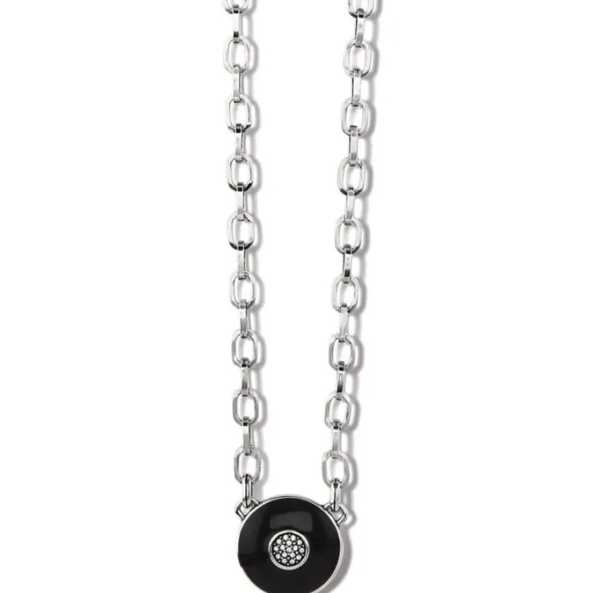 Brighton Meridian Eclipse Disc Necklace Silver-Black Online
