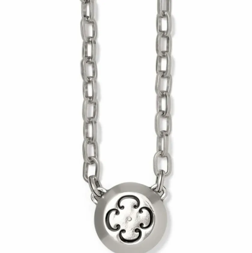 Brighton Meridian Eclipse Disc Necklace Silver-Black Online