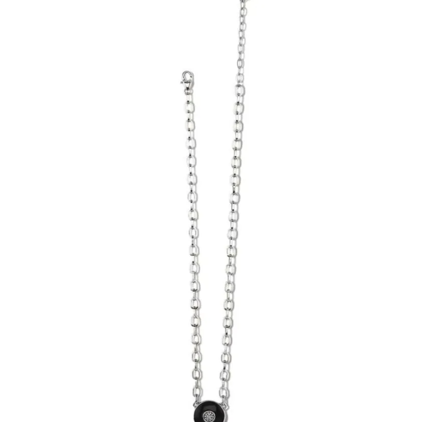 Brighton Meridian Eclipse Disc Necklace Silver-Black Online