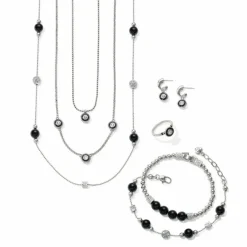 Brighton Meridian Eclipse Station Necklace Silver-Black New