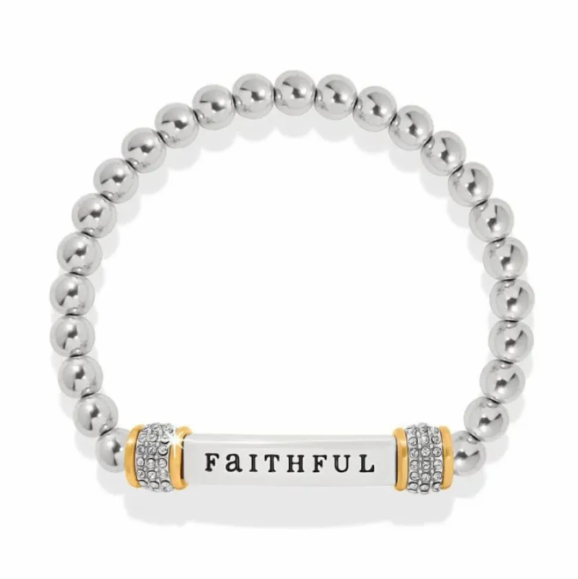 Brighton Meridian Faithful Two Tone Stretch Bracelet Sale