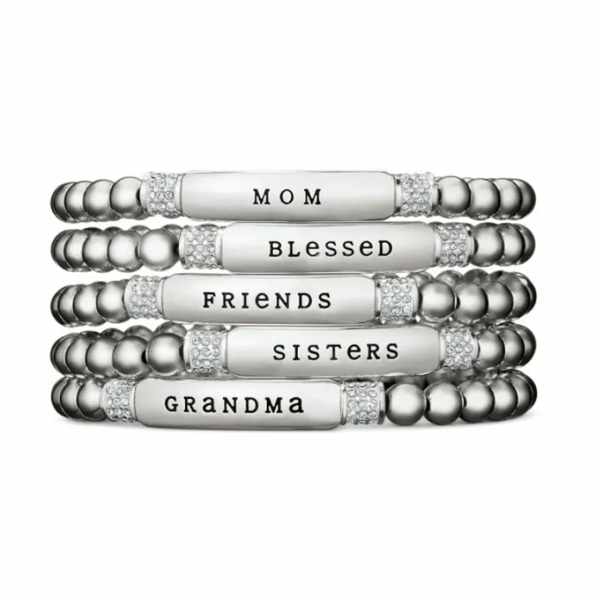 Brighton Meridian Friends Petite Stretch Bracelet Silver Clearance