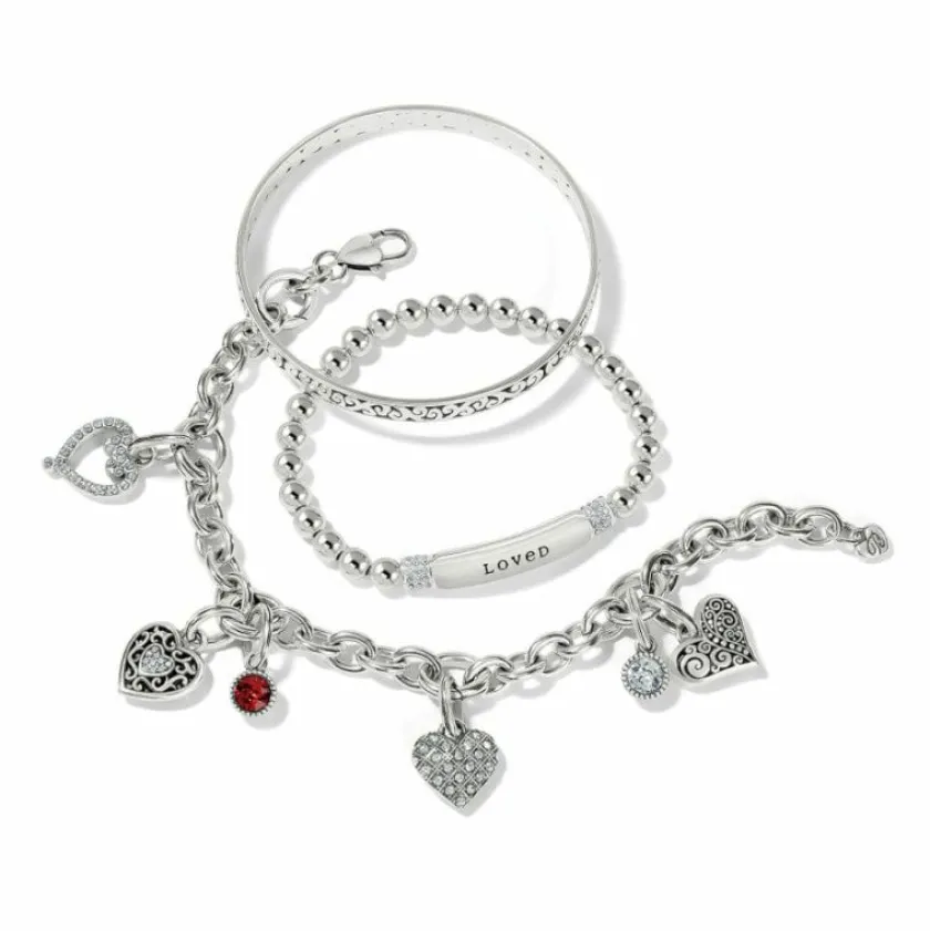 Brighton Meridian Love Petite Stretch Bracelet Silver Best