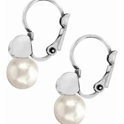 Brighton Meridian Petite Pearl Leverback Earrings Silver-Pearl Clearance