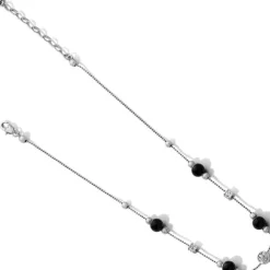 Brighton Meridian Prime Station Short Necklace Silver-Black Clearance