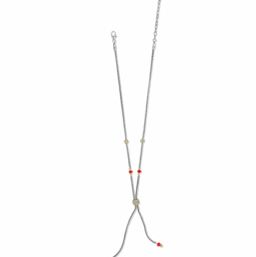 Brighton Meridian Two Tone Petite Y Necklace Gold-Red Hot