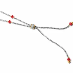 Brighton Meridian Two Tone Petite Y Necklace Gold-Red Hot