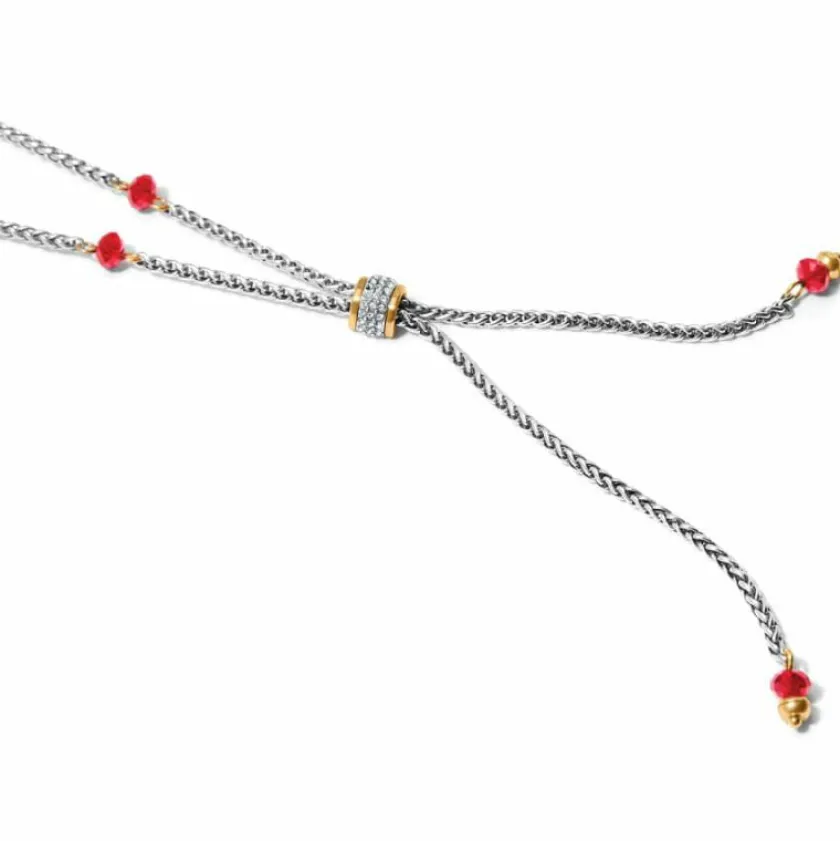 Brighton Meridian Two Tone Petite Y Necklace Gold-Red Hot