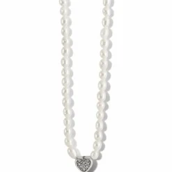 Brighton Meridian Zenith Heart Pearl Necklace Silver-Pearl Online