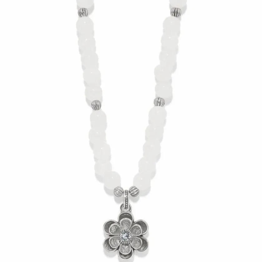 Brighton Metal Petal Bead Necklace Silver-White Discount