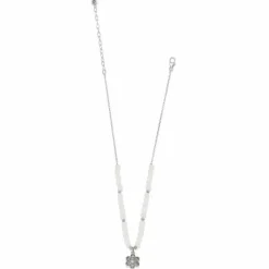 Brighton Metal Petal Bead Necklace Silver-White Discount