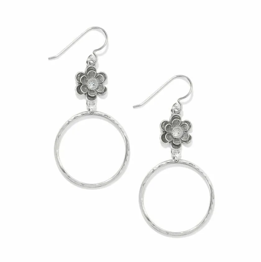 Brighton Metal Petal Hoop French Wire Earrings Silver Discount