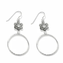 Brighton Metal Petal Hoop French Wire Earrings Silver Discount