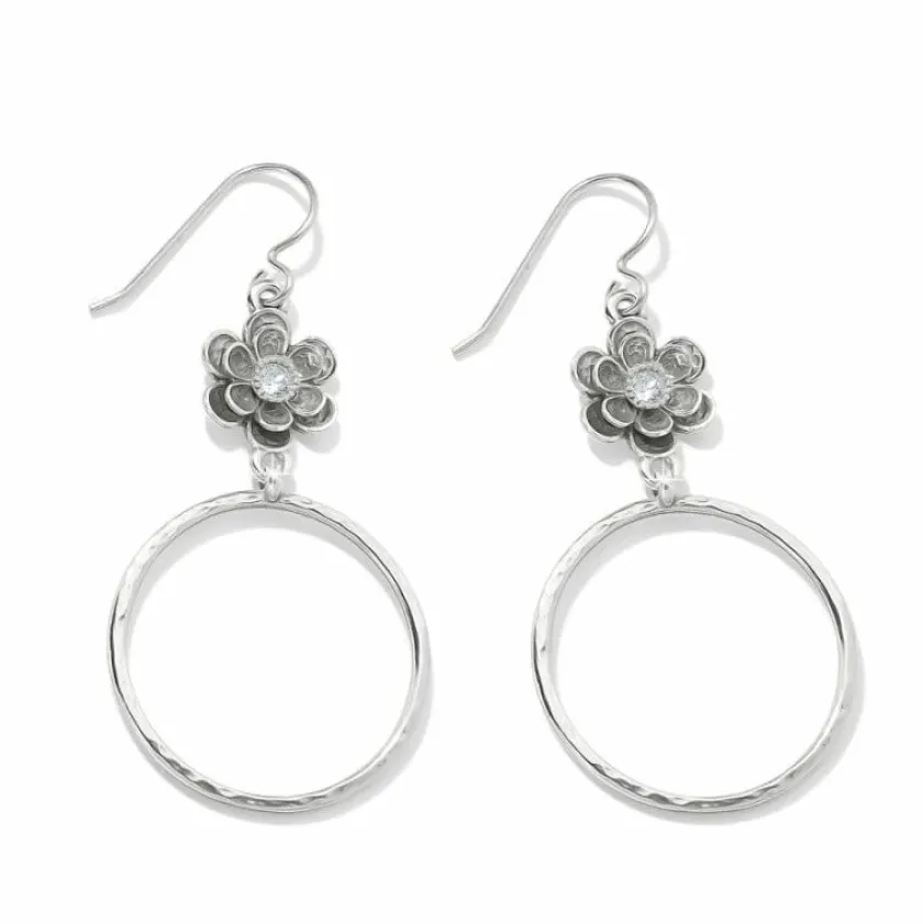 Brighton Metal Petal Hoop French Wire Earrings Silver Discount