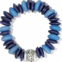 Brighton Mingle Shores Beaded Stretch Bracelet Silver-Blue Fashion