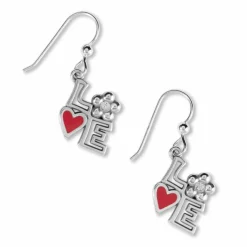 Brighton Mod Love French Wire Earrings Silver-Red Discount