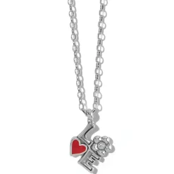 Brighton Mod Love Necklace Silver-Red Sale