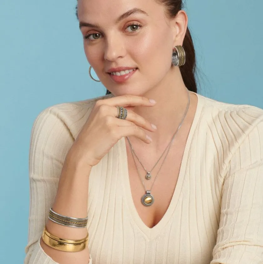 Brighton Monete Pendant Necklace Silver-Gold Sale