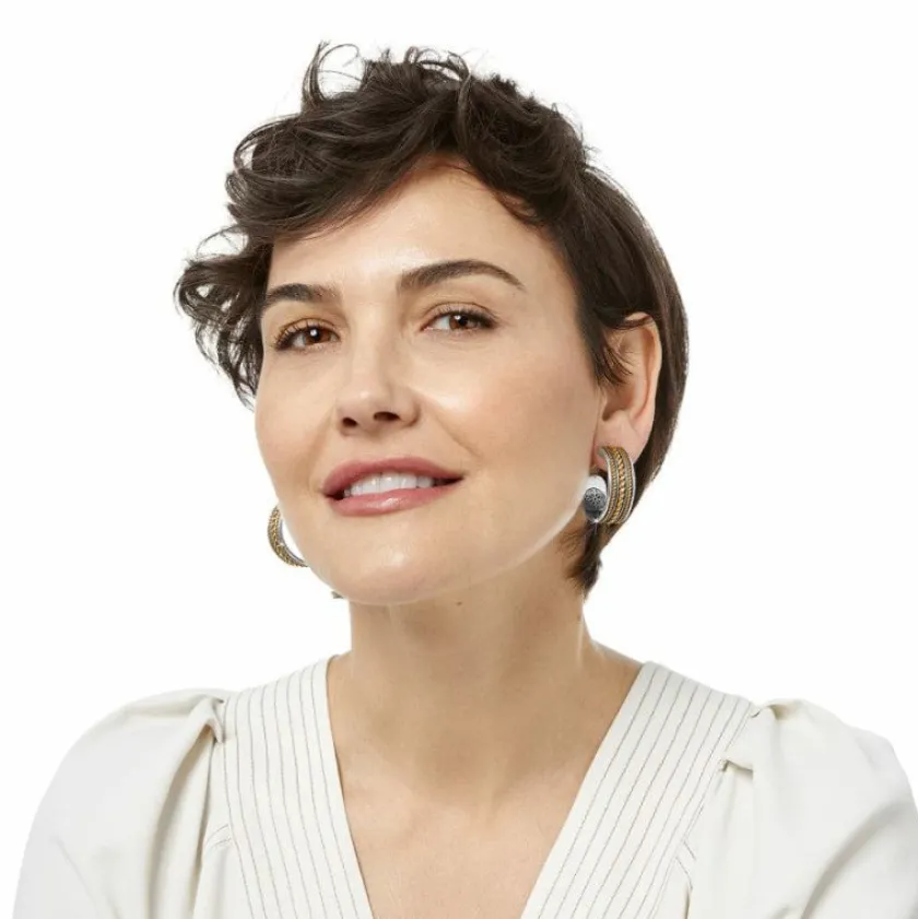 Brighton Monete Wide Hoop Earrings Silver-Gold Outlet