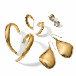 Brighton Montagne Post Hoop Earrings BrushedGold Hot