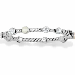 Brighton Monte Carlo Hinged Bangle Silver-Pearl Outlet