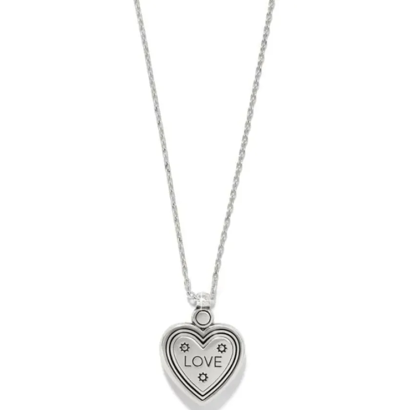 Brighton Mosaic Heart Two Tone Heart Petite Necklace Gold Clearance