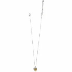 Brighton Mosaic Heart Two Tone Heart Petite Necklace Gold Clearance