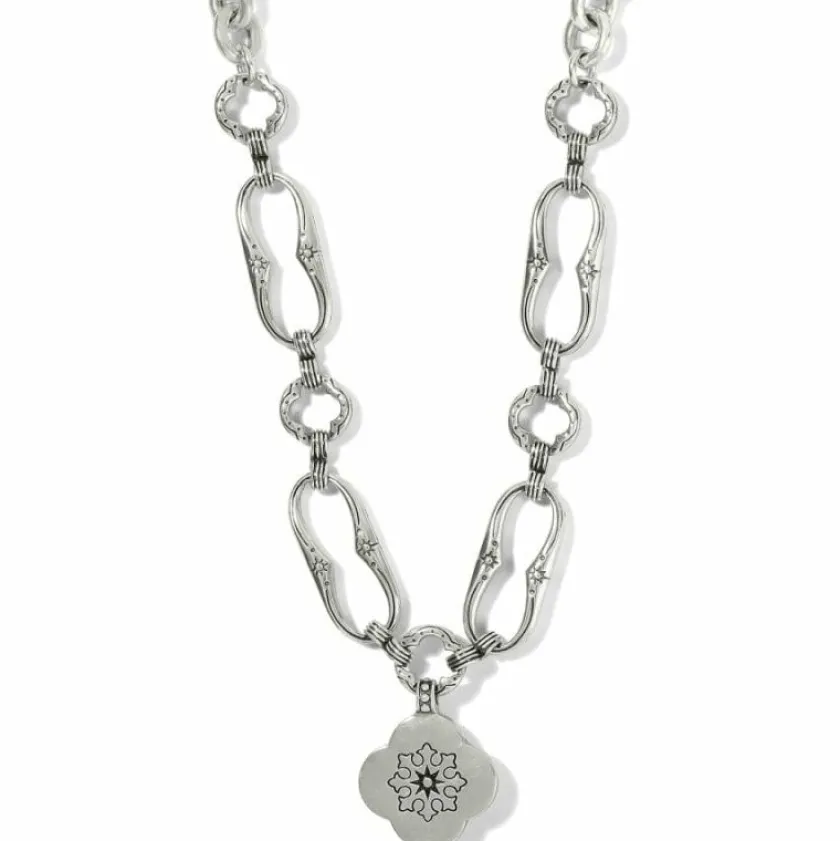 Brighton Mosaic Link Necklace Silver-Turquoise Best