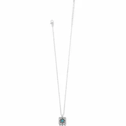 Brighton Mosaic Motif Tile Necklace Silver-Turquoise Hot