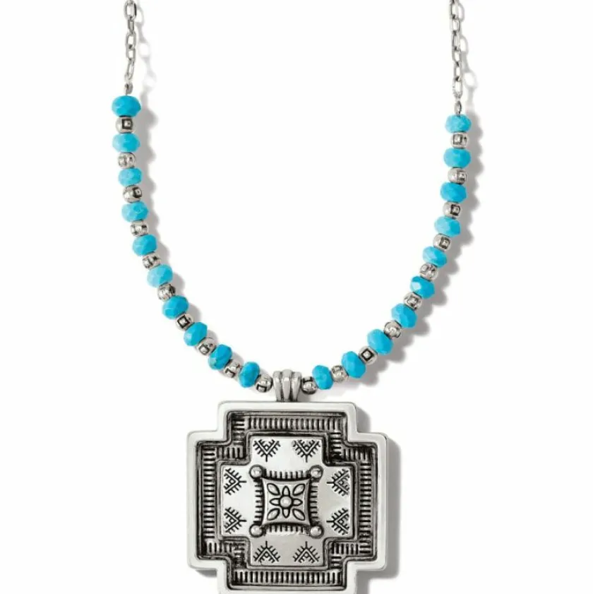 Brighton Mosaic Paseo Bead Cross Necklace Silver Fashion