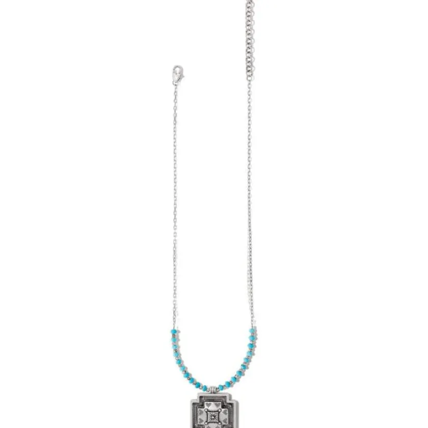 Brighton Mosaic Paseo Bead Cross Necklace Silver Fashion