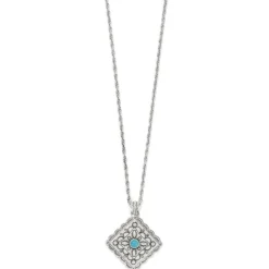 Brighton Mosaic Paseo Concho Necklace Silver-Blue Sale