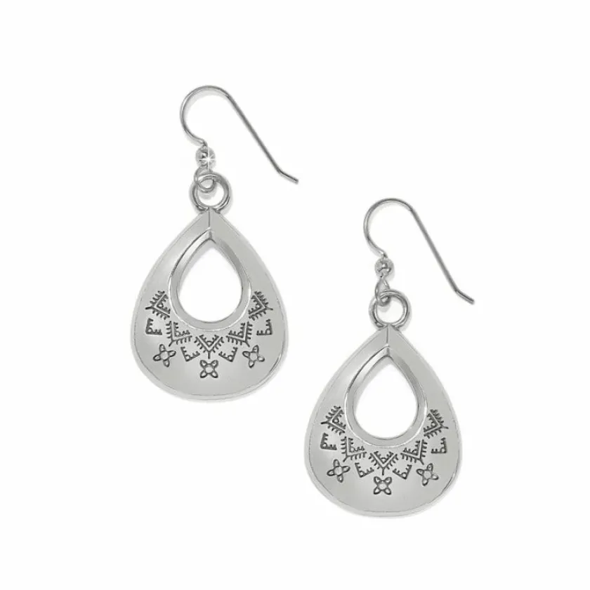 Brighton Mosaic Paseo Etch Teardrop French Wire Earrings Silver Best