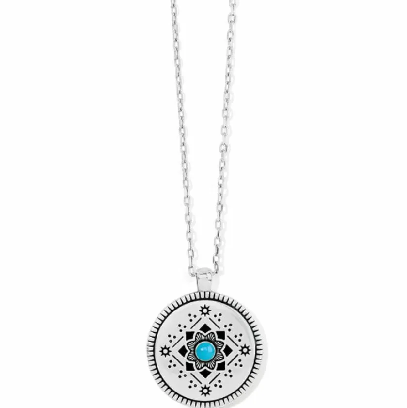 Brighton Mosaic Pendant Necklace Silver-Turquoise Hot