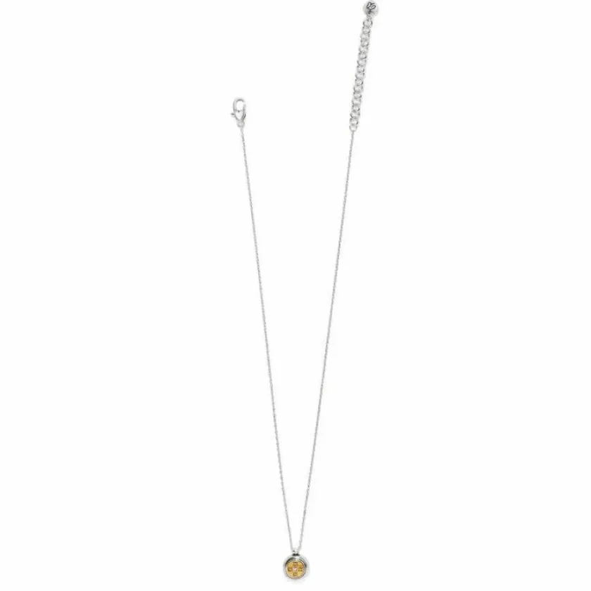 Brighton Mosaic Round Two Tone Mini Necklace Silver-Gold New