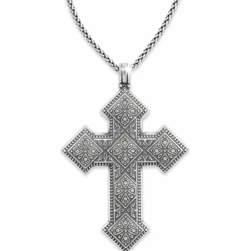 Brighton Mumtaz Cross Convertible Long Necklace Silver Discount