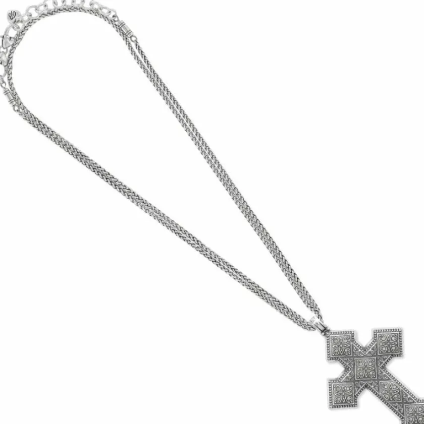 Brighton Mumtaz Cross Convertible Long Necklace Silver Discount
