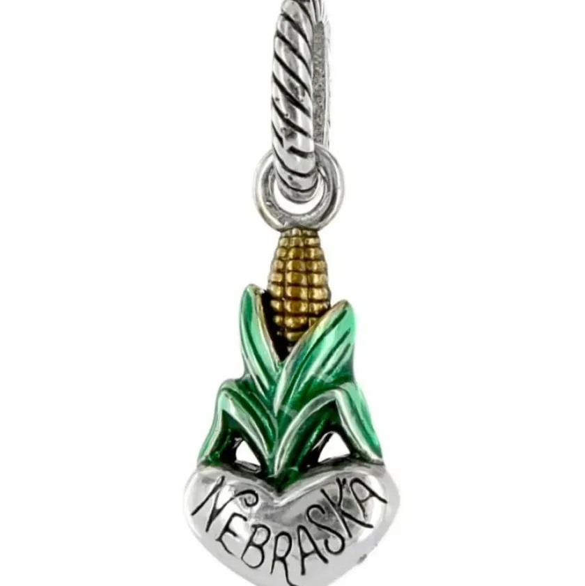 Brighton Nebraska Charm Silver-Green Clearance