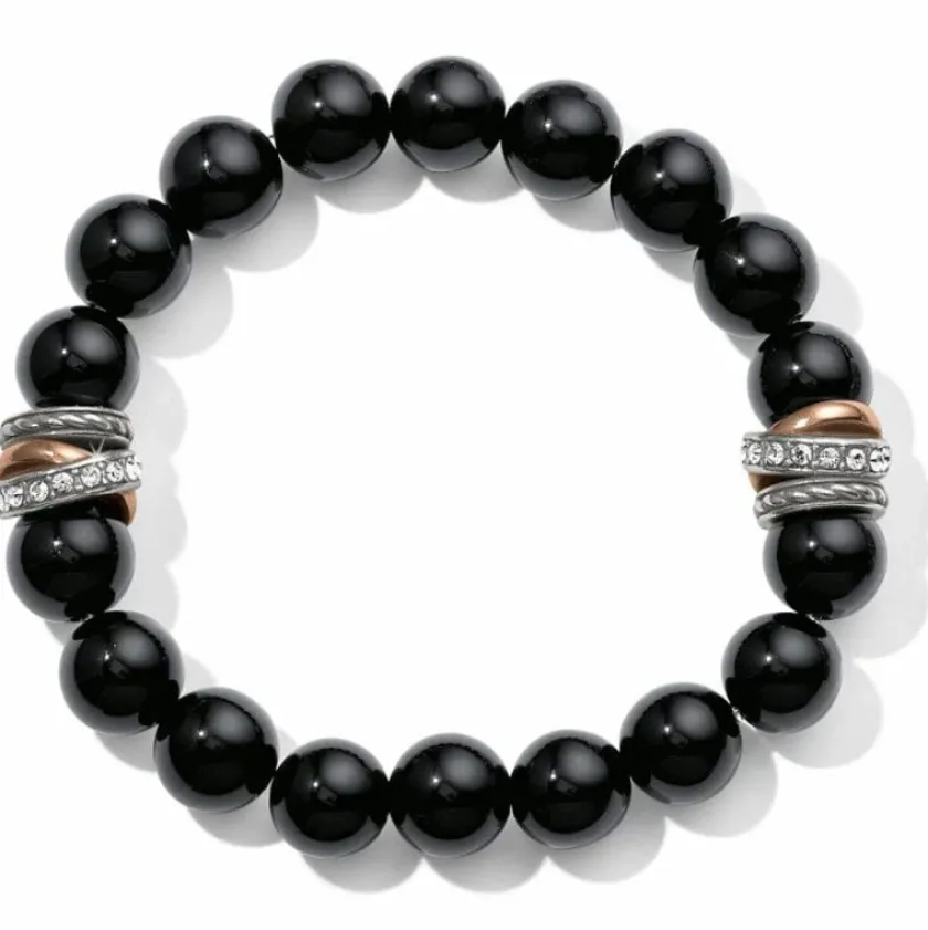 Brighton Neptune's Rings Agate Stretch Bracelet Black Discount