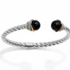 Brighton Neptune's Rings Agate Open Hinged Bangle Black Best