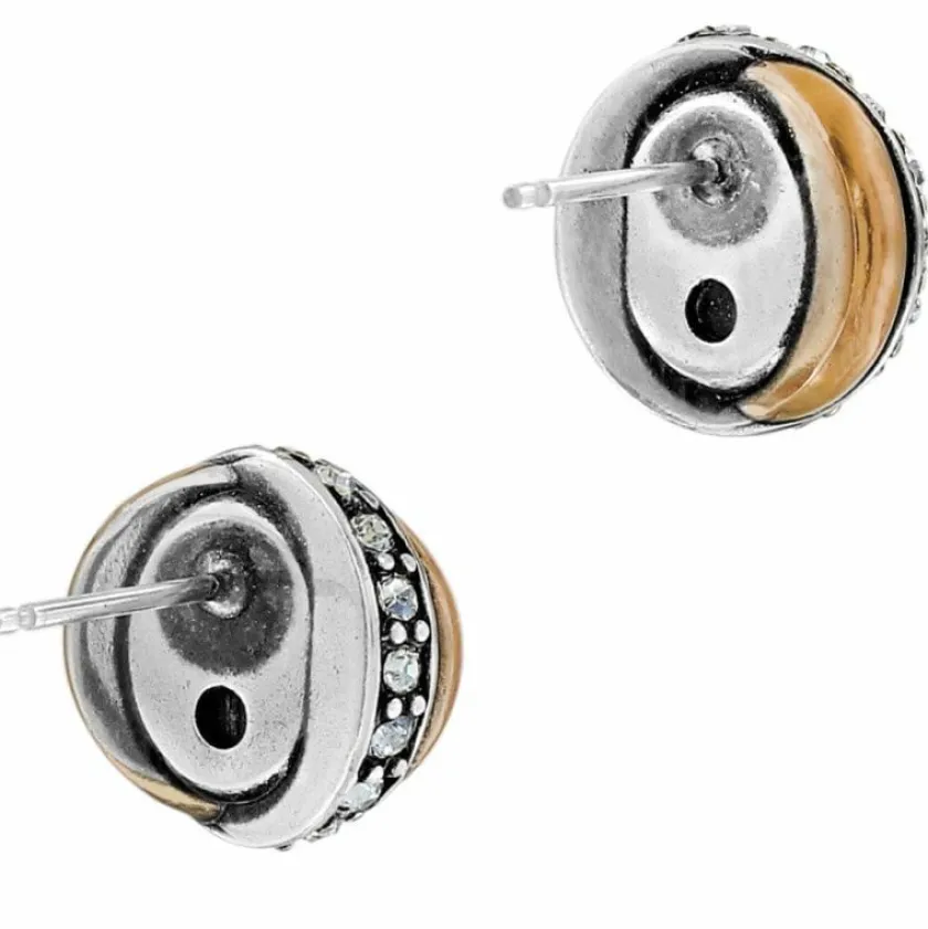 Brighton Neptune's Rings Agate Button Earrings Black Hot