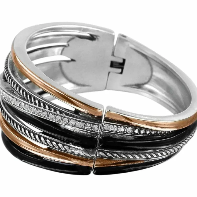 Brighton Neptune's Rings Black Hinged Bangle Silver-Gold Online