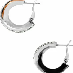Brighton Neptune's Rings Black Leverback Earrings Silver-Gold Best