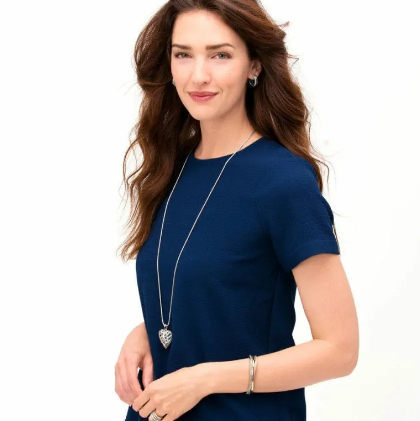 Brighton Neptune's Rings Convertible Reversible Heart Necklace Silver Discount