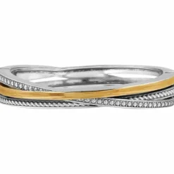 Brighton Neptune's Rings Narrow Hinged Bangle Silver-Gold Hot